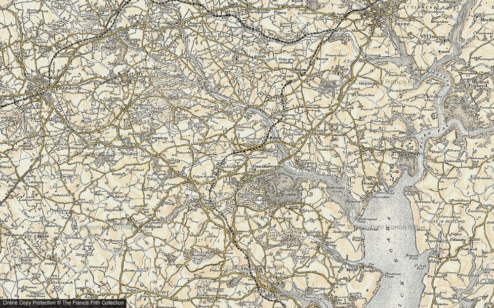 Old Map of Perranwell, 1900 in 1900