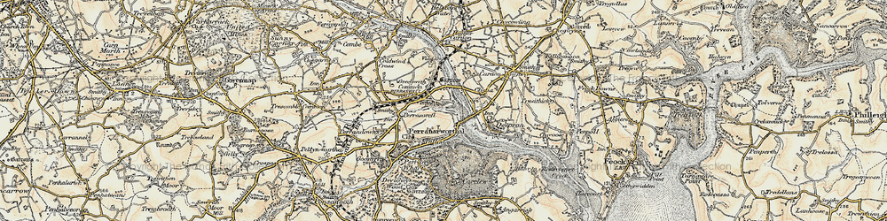 Old map of Perranwell Station in 1900
