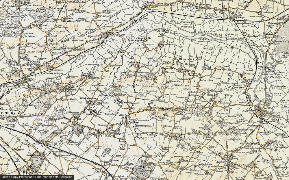 Old Map of Historic Map covering Wyborne's Charity in 1898-1899