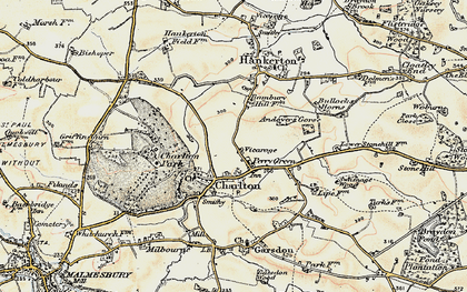 Old map of Andover's Gorse in 1898-1899