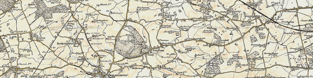 Old map of Andover's Gorse in 1898-1899