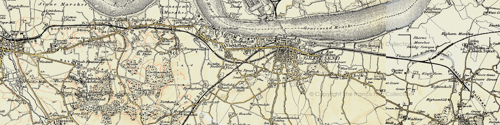 Old map of Perry Street in 1897-1898