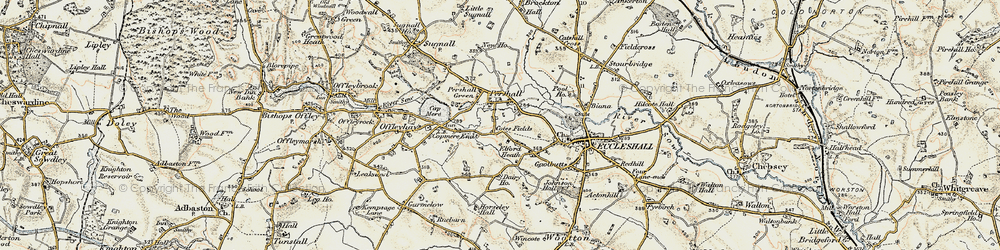 Old map of Pershall in 1902