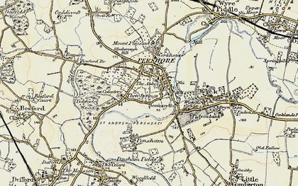 Old map of Pershore in 1899-1901