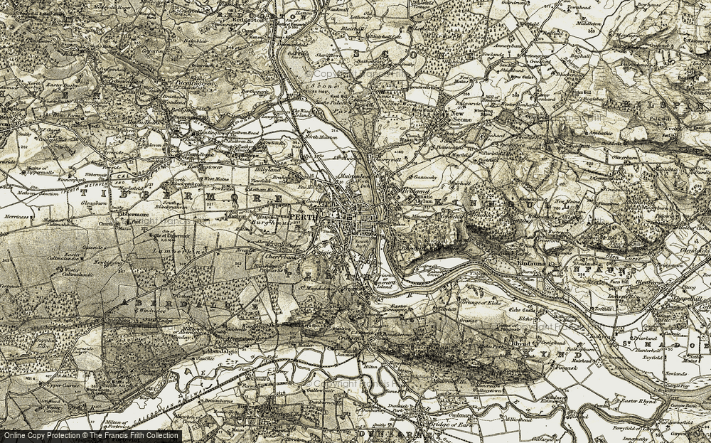 Old Map of Perth, 1906-1908 in 1906-1908