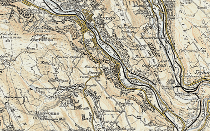 Old map of Perthcelyn in 1899-1900