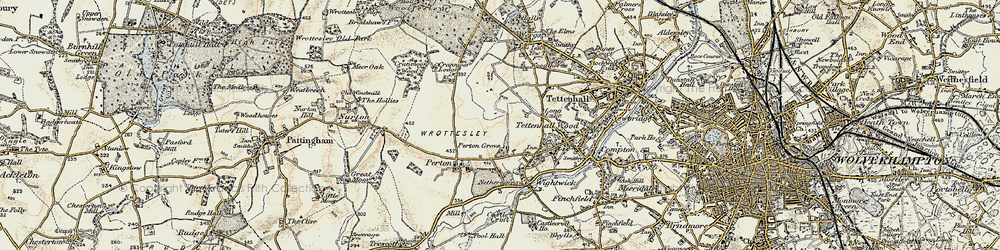 Old map of Perton in 1902