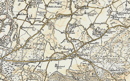 Old map of Pested in 1897-1898