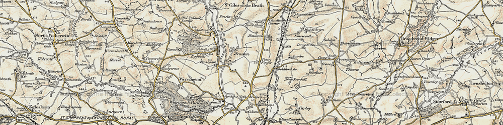 Old map of Boldford Bridge in 1900