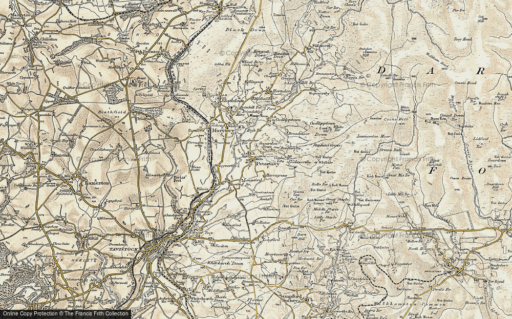 Old Map of Peter Tavy, 1899-1900 in 1899-1900