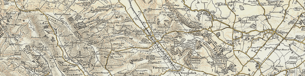 Old map of Peterchurch in 1900-1901