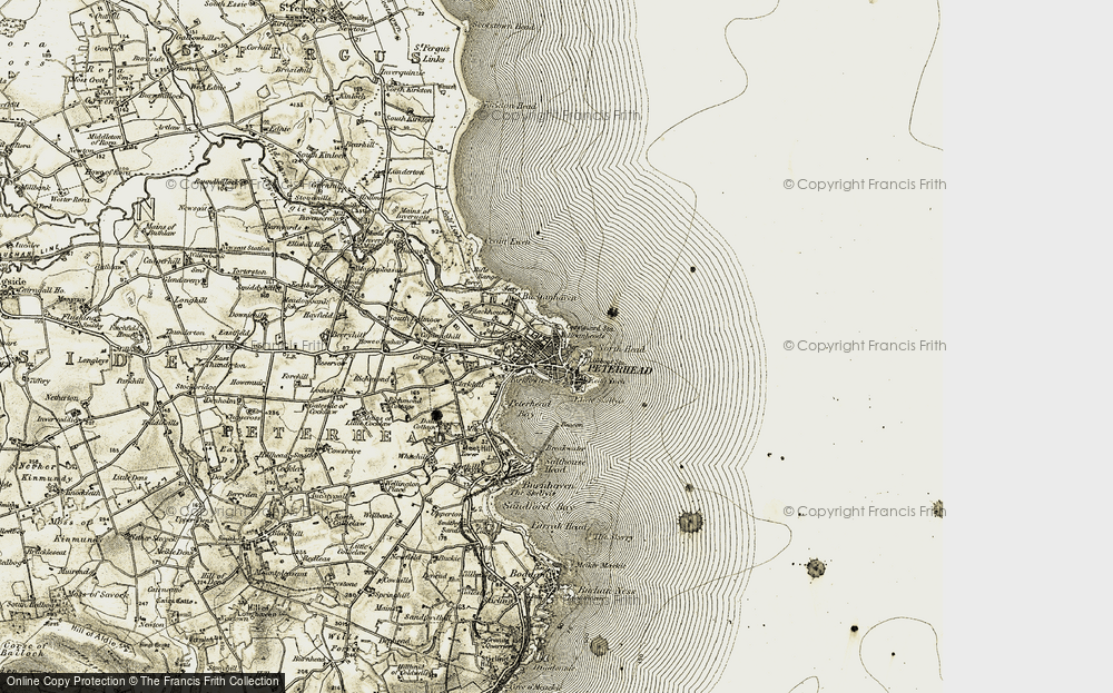 Old Map of Peterhead, 1909-1910 in 1909-1910