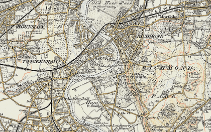 Old map of Petersham in 1897-1909