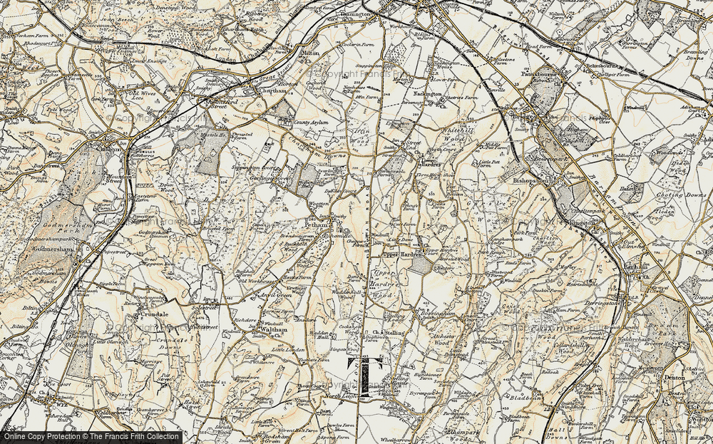 Old Map of Petham, 1898-1899 in 1898-1899