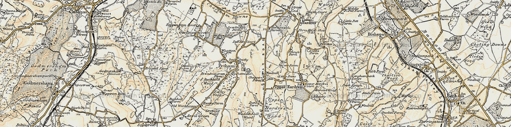 Old map of Petham in 1898-1899