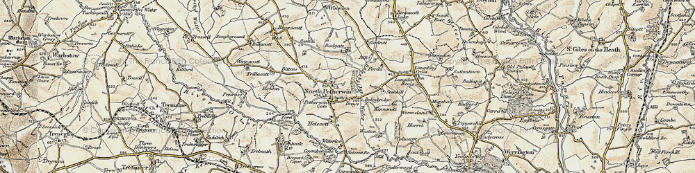 Old map of Hellescott in 1900