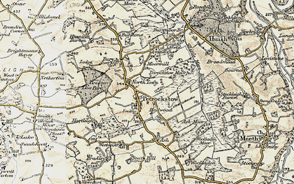 Old map of Petrockstowe in 1899-1900