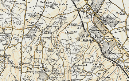 Old map of Pett Bottom in 1898-1899