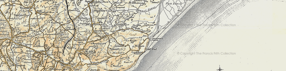 Old map of Pett Level in 1898