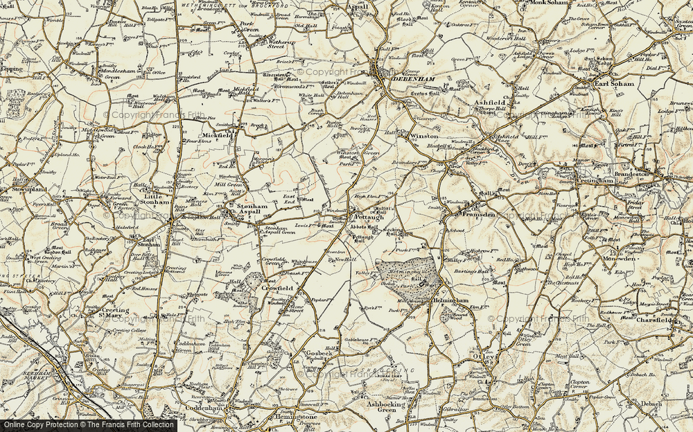 Old Map of Historic Map covering Winston Green in 1898-1901