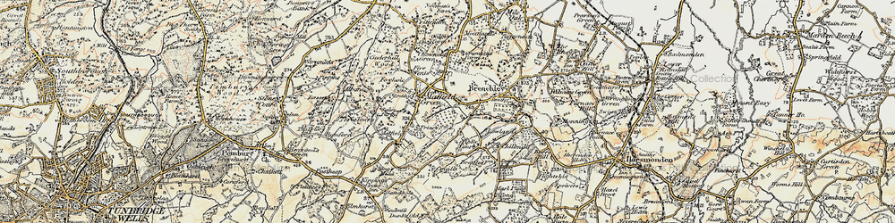 Old map of Petteridge in 1897-1898
