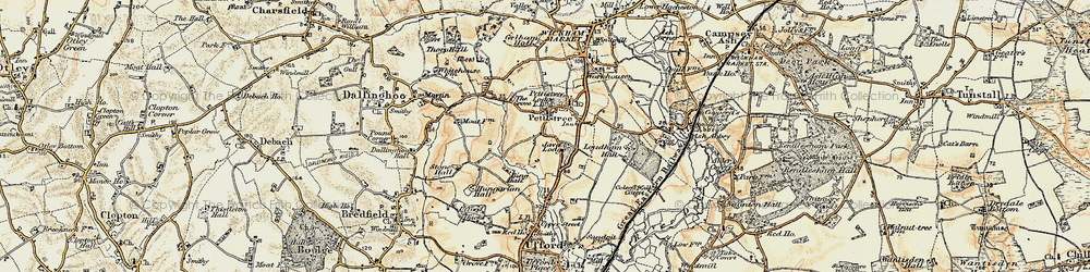 Old map of Pettistree in 1898-1901
