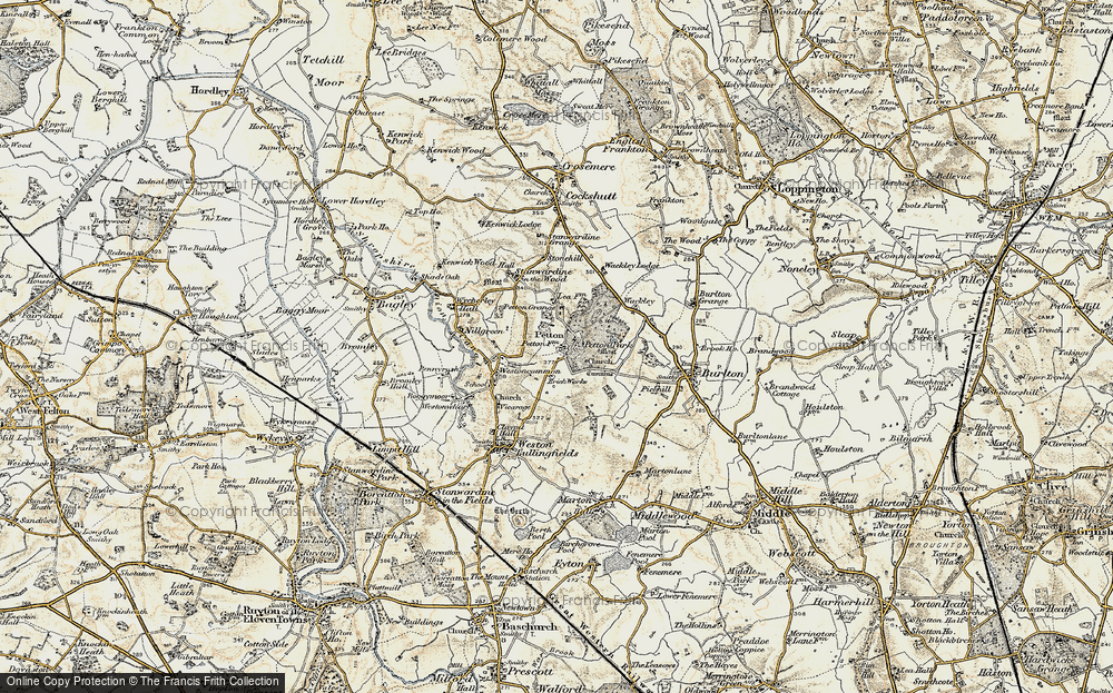 Old Map of Petton, 1902 in 1902