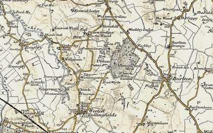 Old map of Petton in 1902