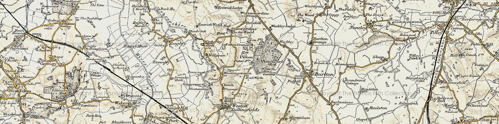 Old map of Petton in 1902