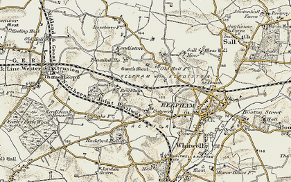 Old map of Pettywell in 1901-1902