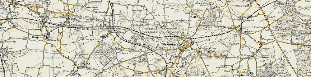 Old map of Pettywell in 1901-1902