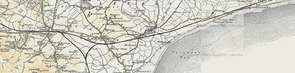 Old map of Pevensey in 1898