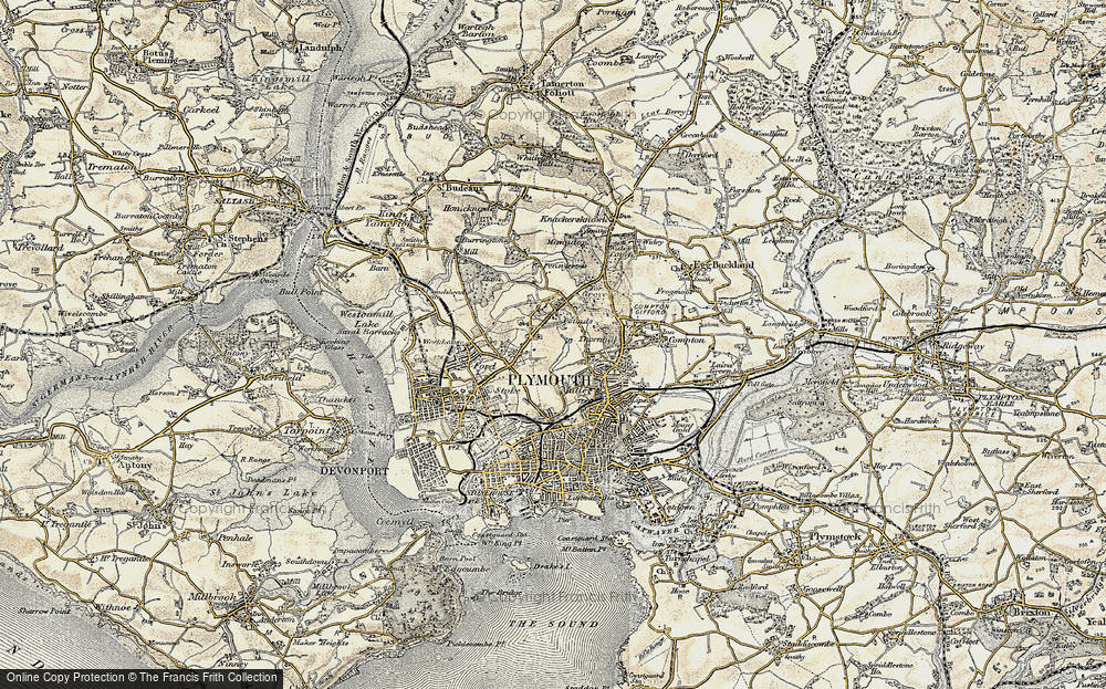 Old Map of Peverell, 1899-1900 in 1899-1900