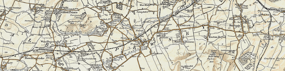Old map of Pewsey in 1897-1899
