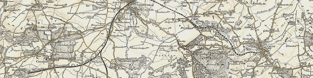 Old map of Pewsham in 1899