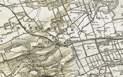 Old map of Phantassie in 1901-1906