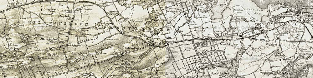 Old map of Phantassie in 1901-1906
