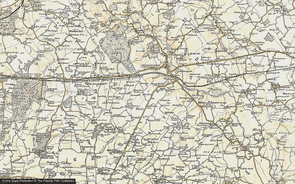 Old Map of Historic Map covering Bedfords in 1898-1899