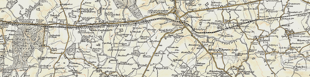 Old map of Bedfords in 1898-1899