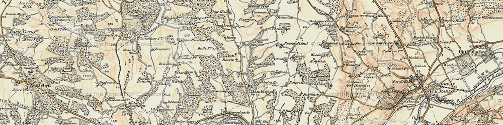 Old map of Bacres in 1897-1898