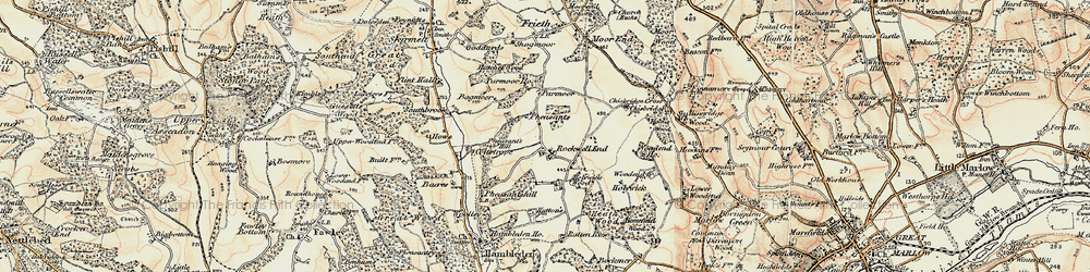 Old map of Pheasants in 1897-1898