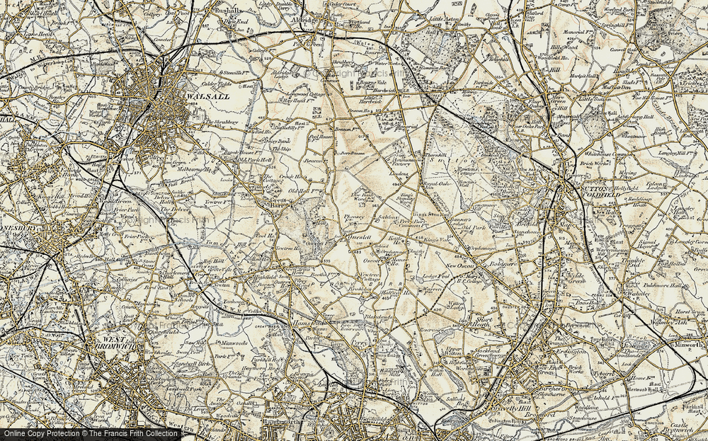 Old Map of Pheasey, 1902 in 1902