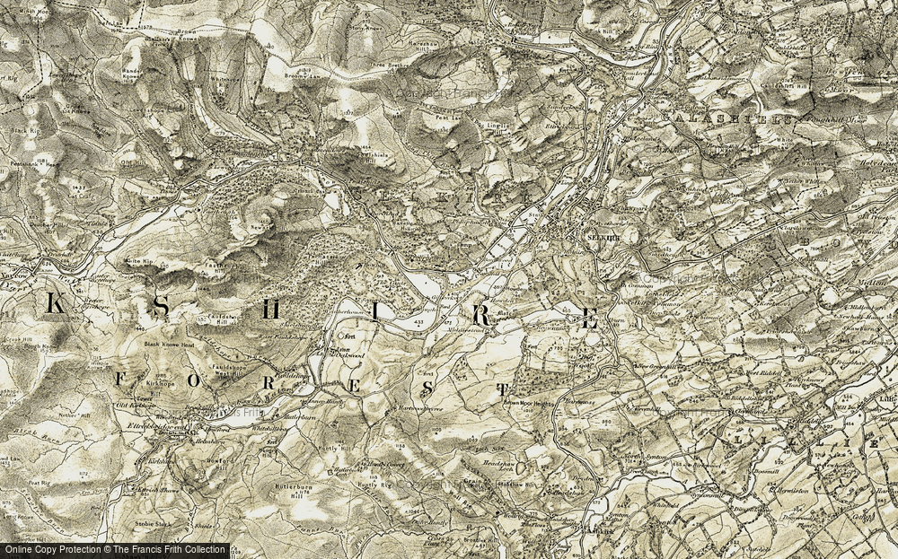 Old Map of Philiphaugh, 1904 in 1904