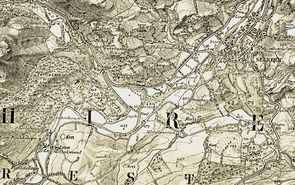 Old map of Philiphaugh in 1904