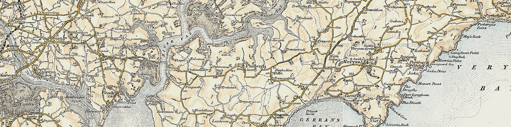 Old map of Philleigh in 1900