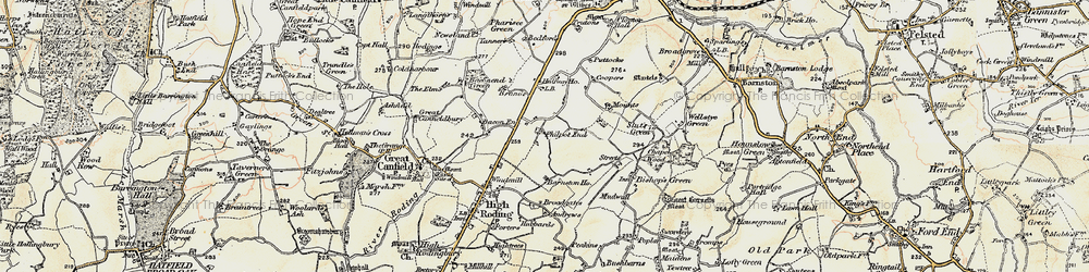 Old map of Philpot End in 1898-1899