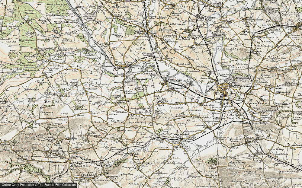 Old Map of Historic Map covering Durham in 1903-1904