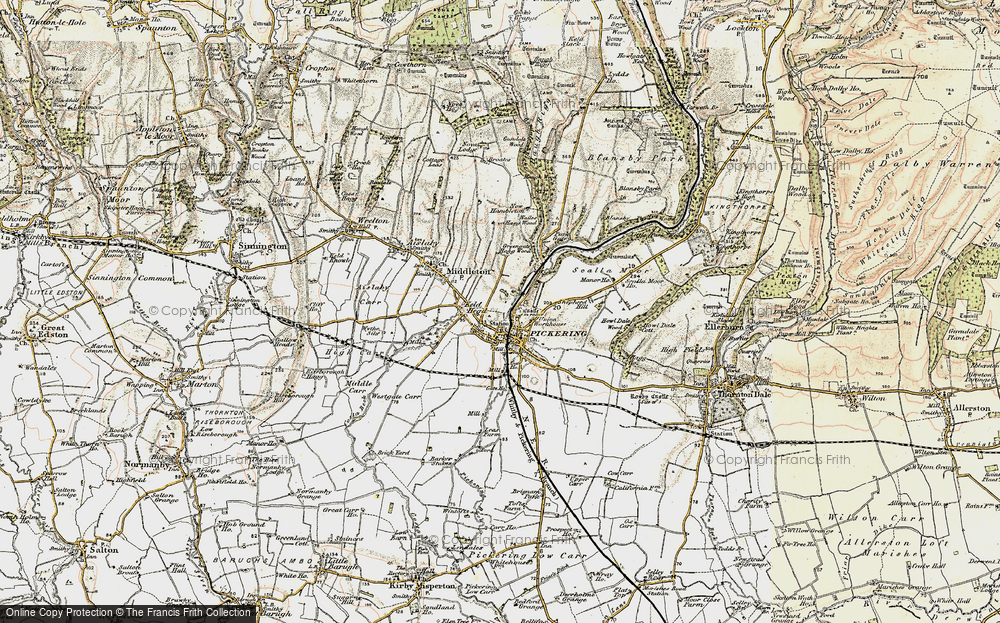 Old Map of Historic Map covering Brignam Park in 1903-1904