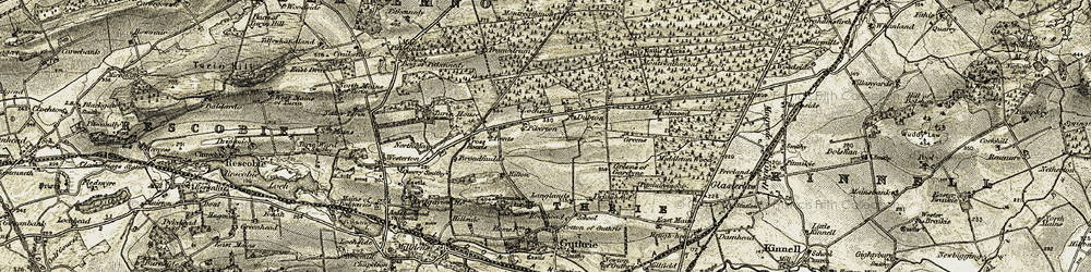 Old map of Bents, The in 1907-1908
