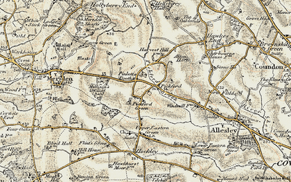 Old map of Pickford Green in 1901-1902